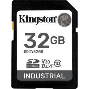 Karta pamięci Kingston SD 32GB Industrial SDIT/32GB - 100|80MB|s, Class 10, UHS-I, U3, V30, A1, Czarna